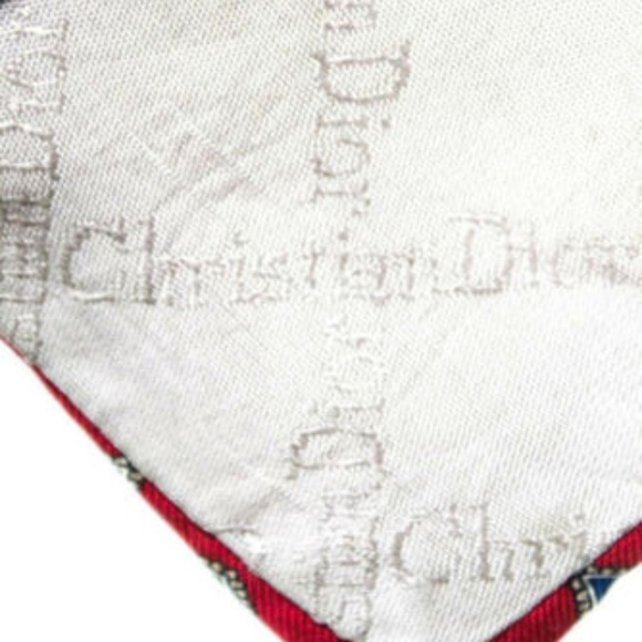 Christian Dior Red Silk Graphic Printed Neck Tie - Picture 4 of 6
